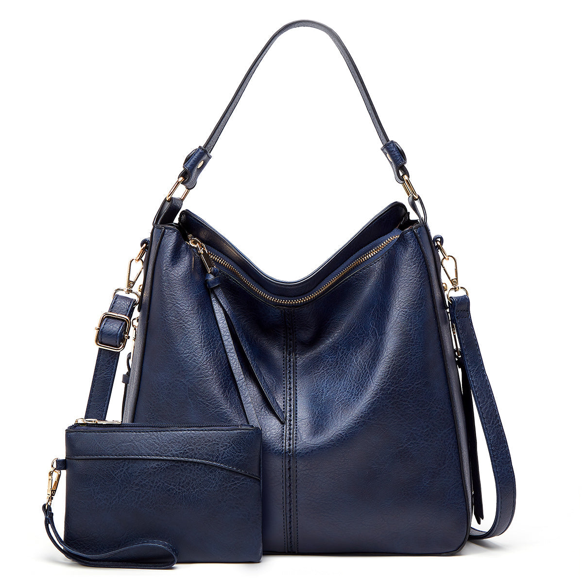 Premium Leather Hobo Anti-Theft Handbag + FREE Pouch Wallet