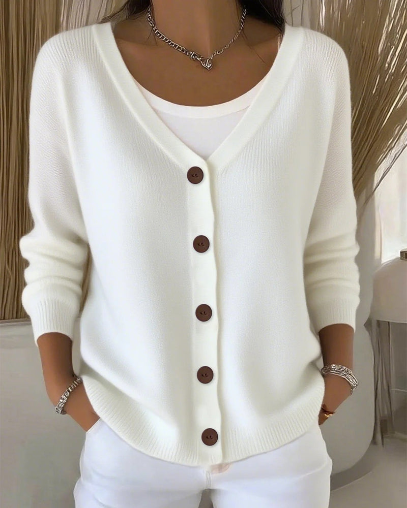 Camélia | Soft Button-Up Knit Cardigan