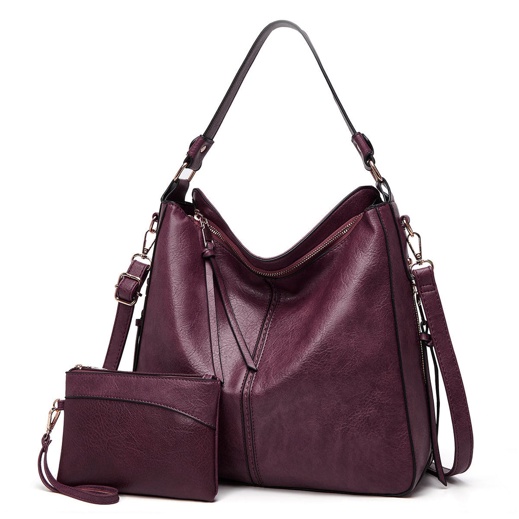 Premium Leather Hobo Anti-Theft Handbag + FREE Pouch Wallet