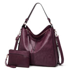 Premium Leather Hobo Anti-Theft Handbag + FREE Pouch Wallet