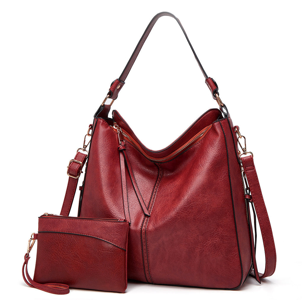 Premium Leather Hobo Anti-Theft Handbag + FREE Pouch Wallet