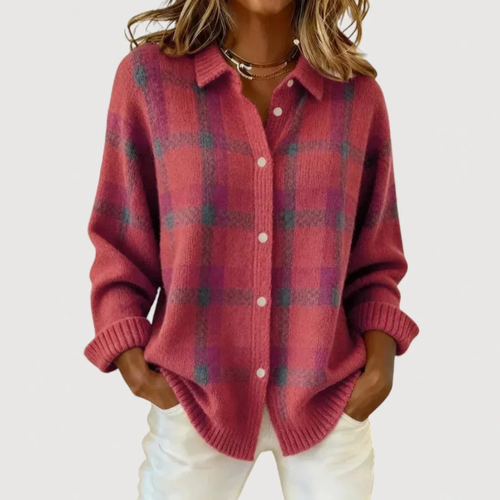 Anna | Plaid Knit Cardigan