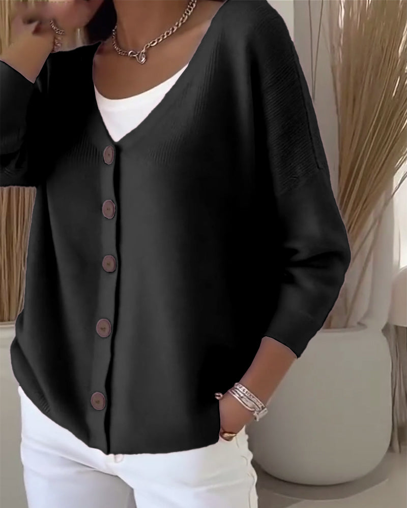 Camélia | Soft Button-Up Knit Cardigan