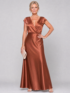 Samouse | Cap Sleeve Wrap Bodice Maxi Dress