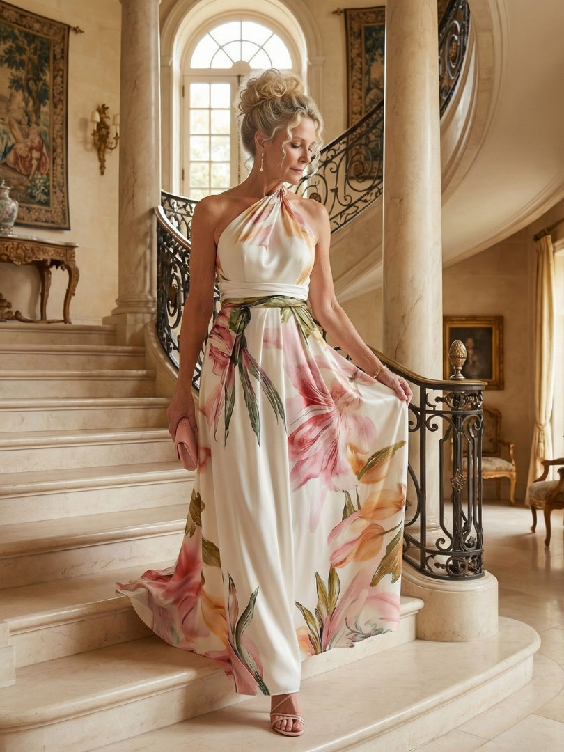 Amiel | Light Floral Maxi Dress
