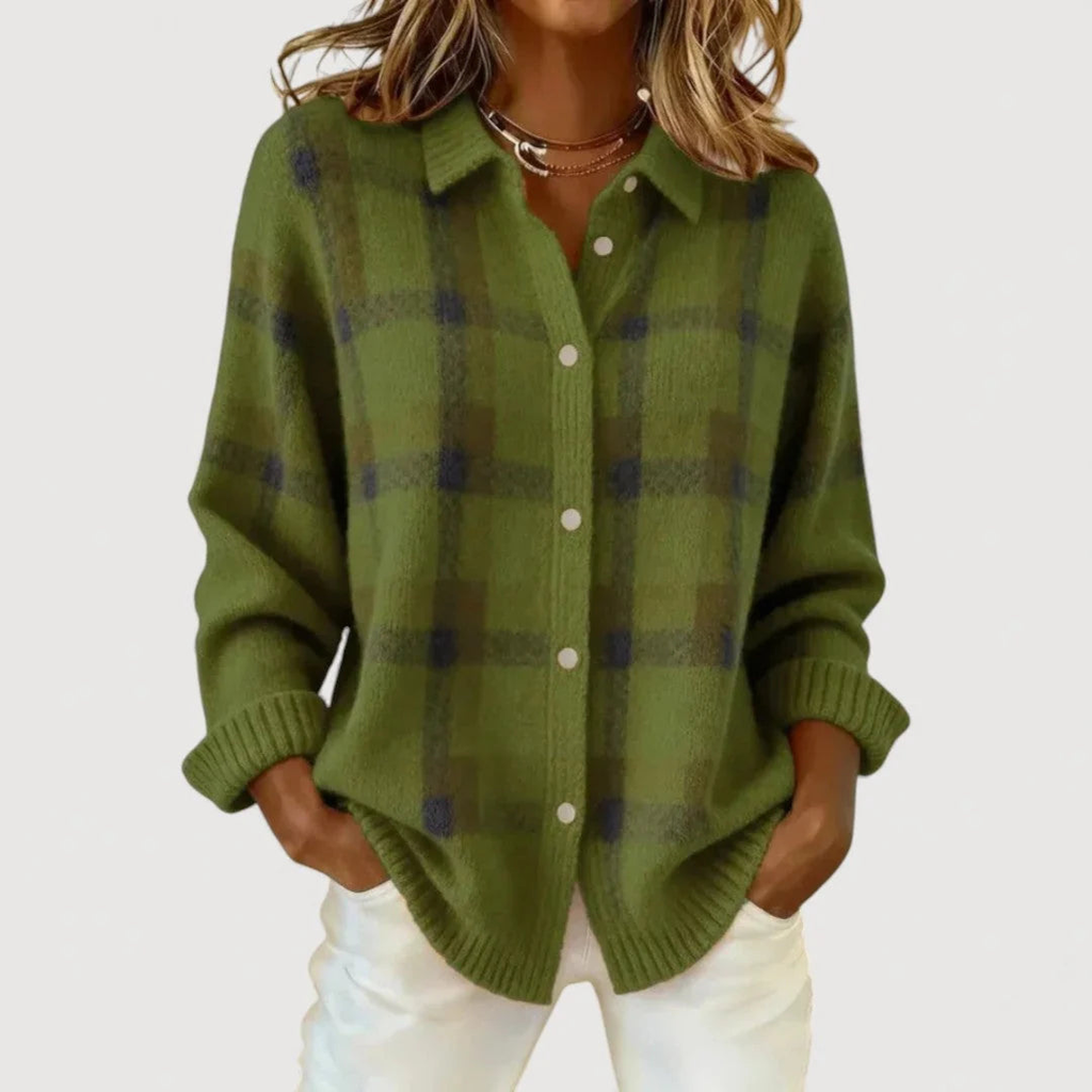Anna | Plaid Knit Cardigan