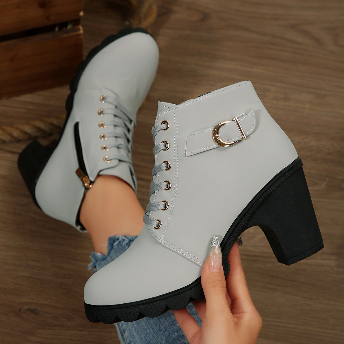 The Elowen Lace-Up Ankle Boots