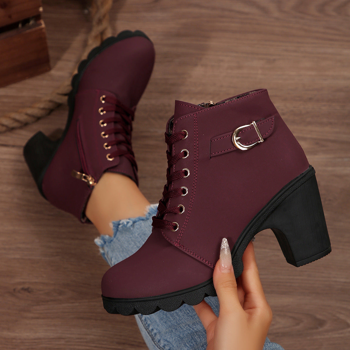 The Elowen Lace-Up Ankle Boots