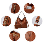 Premium Leather Hobo Anti-Theft Handbag + FREE Pouch Wallet