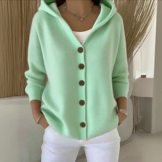 Josette | Soft Cotton Cardigan with Contrast Buttons