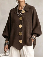 Aveline | Oversized Gold-Button Cardigan