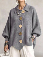 Aveline | Oversized Gold-Button Cardigan