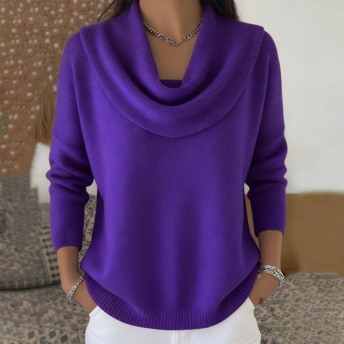 Aveline | Cowl Neck Knit Jumper