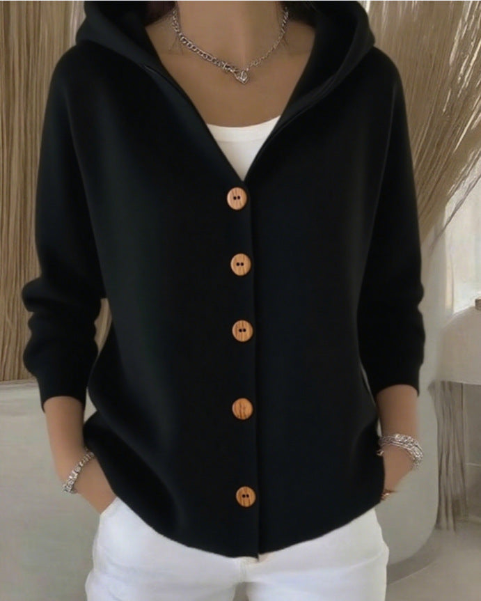 Josette | Soft Cotton Cardigan with Contrast Buttons