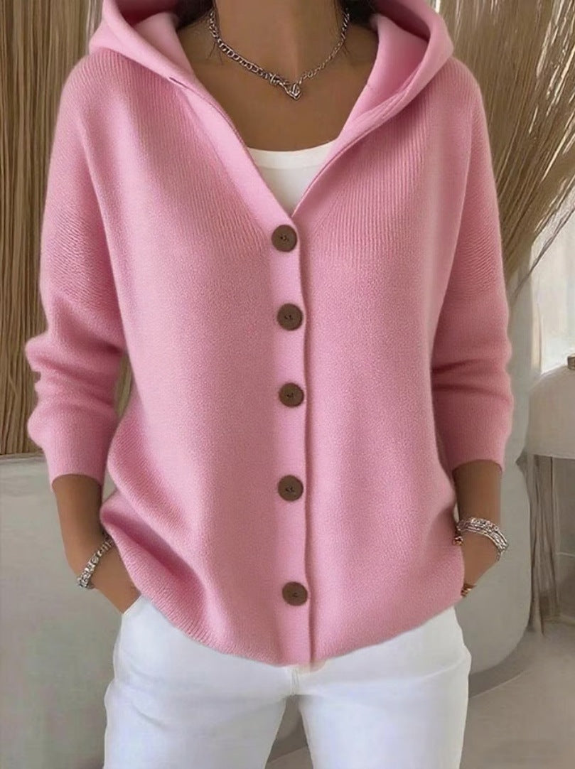 Josette | Soft Cotton Cardigan with Contrast Buttons