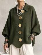 Aveline | Oversized Gold-Button Cardigan