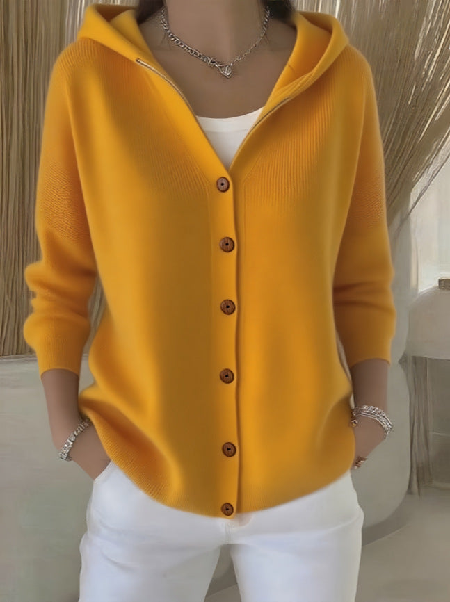 Josette | Soft Cotton Cardigan with Contrast Buttons