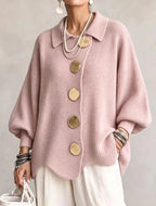 Aveline | Oversized Gold-Button Cardigan
