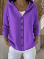 Josette | Soft Cotton Cardigan with Contrast Buttons