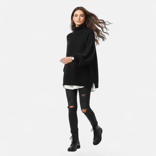 Elara | Soft Ribbed Turtleneck Jumper