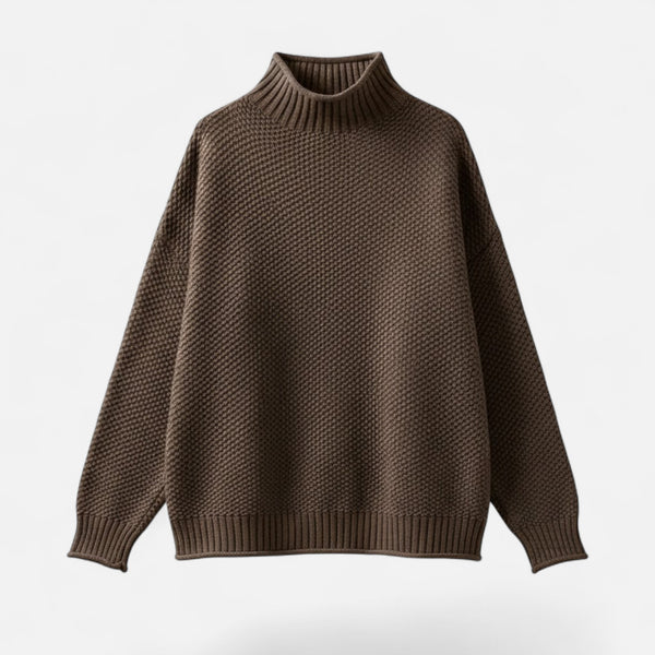 Elara | Soft Ribbed Turtleneck Jumper