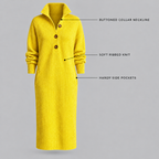 Amelia | Button-Collar Knitted Midi Dress