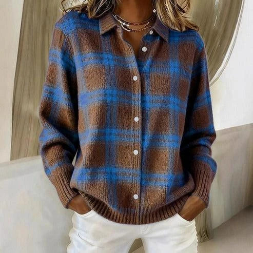 Anna | Plaid Knit Cardigan