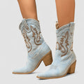 Callie | Embroidered Western Ankle Boots