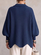 Aveline | Oversized Gold-Button Cardigan