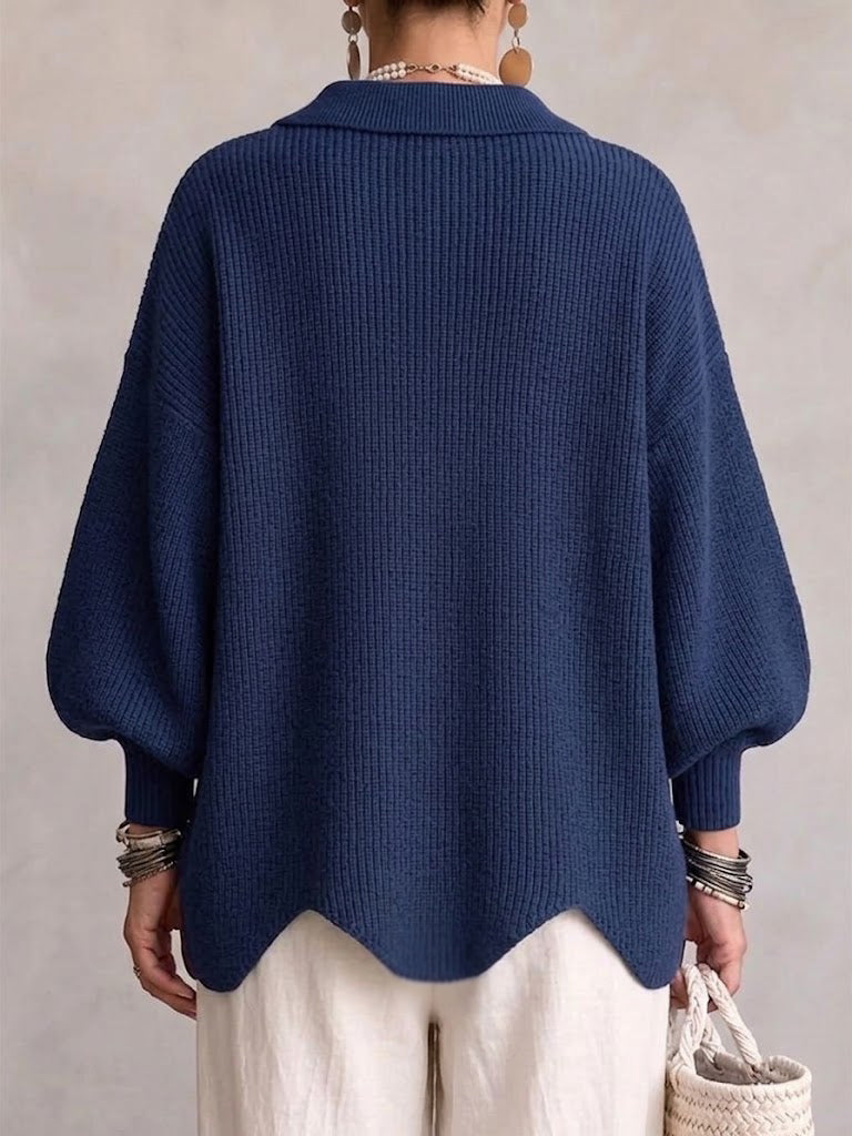 Aveline | Oversized Gold-Button Cardigan