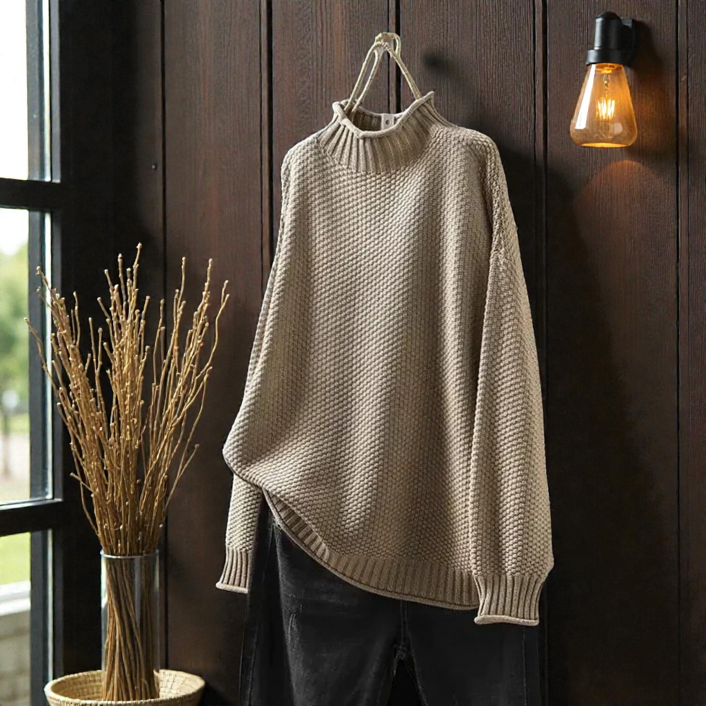 Elara | Soft Ribbed Turtleneck Jumper