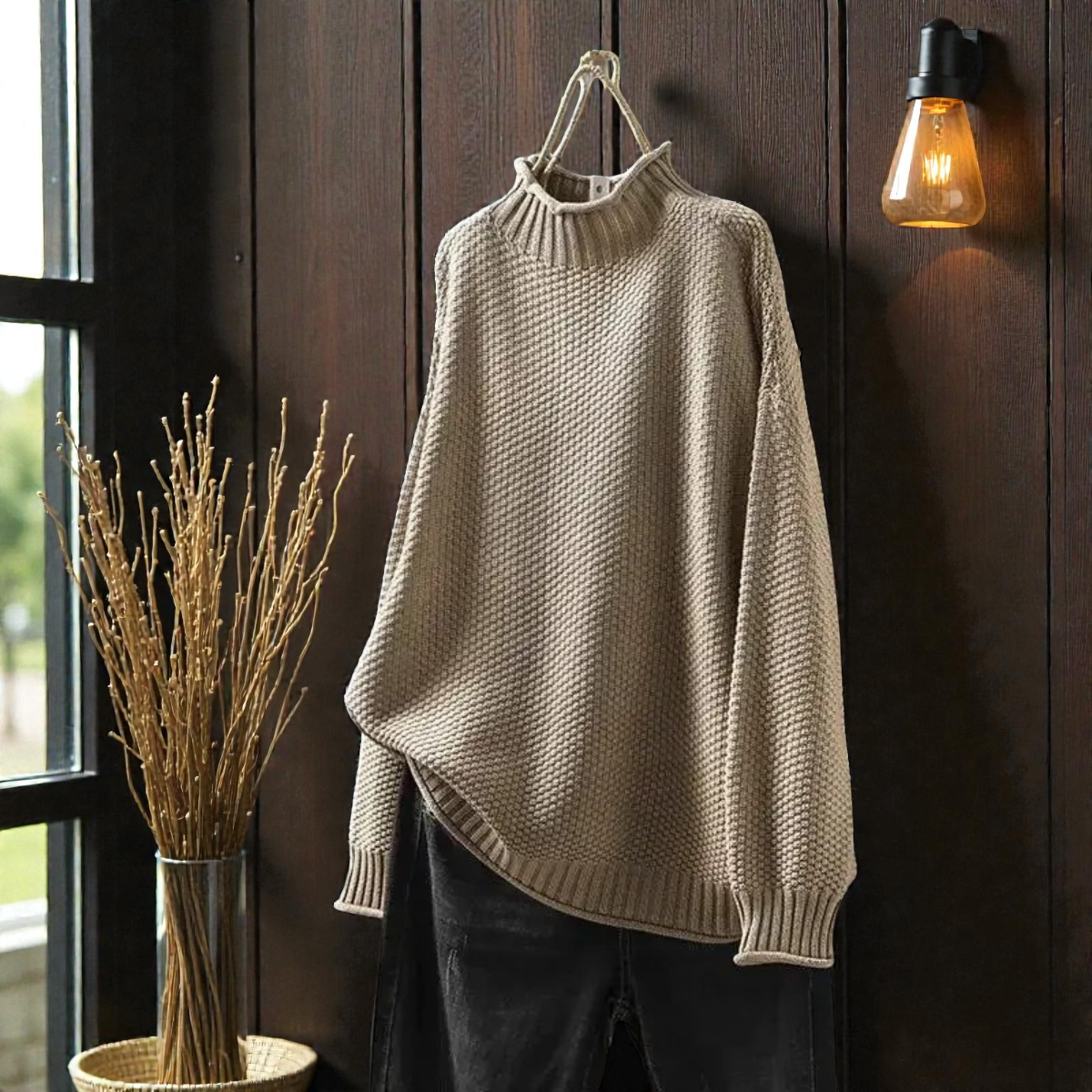 Elara | Soft Ribbed Turtleneck Jumper