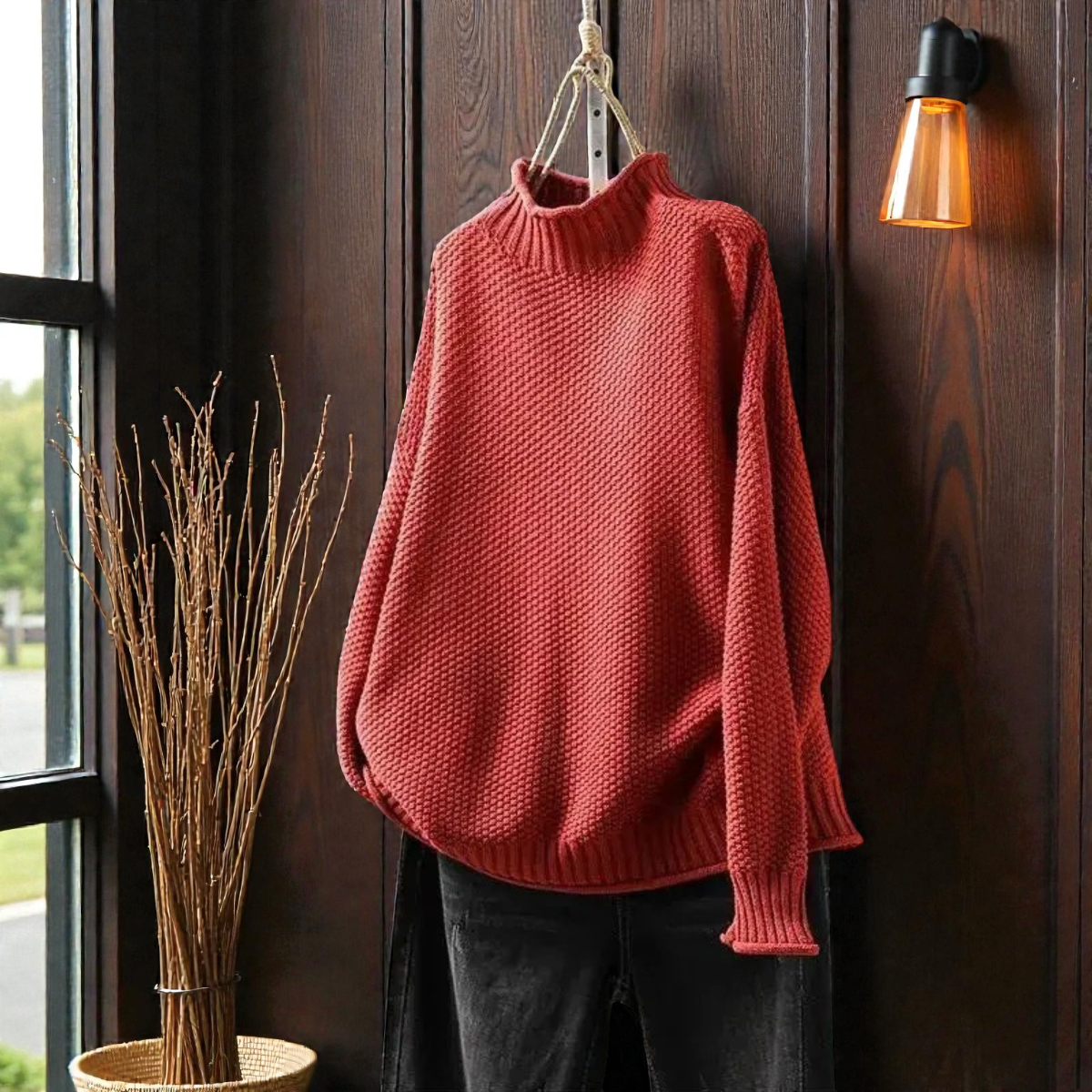 Elara | Soft Ribbed Turtleneck Jumper