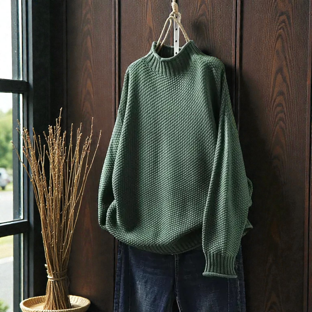 Elara | Soft Ribbed Turtleneck Jumper
