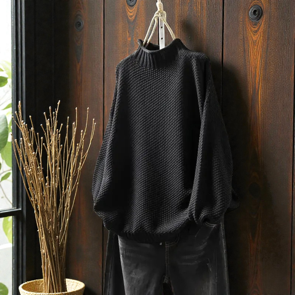 Elara | Soft Ribbed Turtleneck Jumper