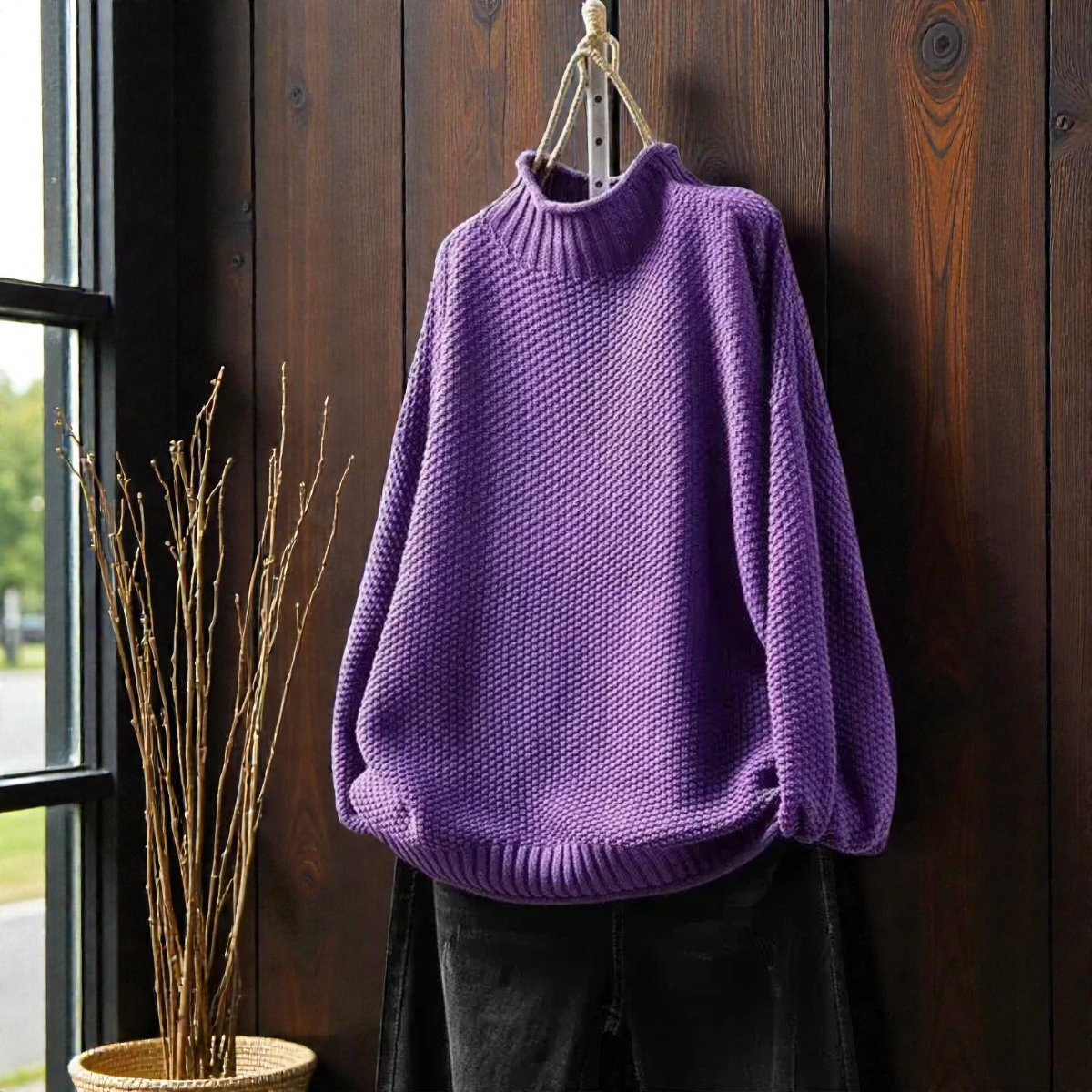 Elara | Soft Ribbed Turtleneck Jumper
